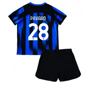 Lacne Dětský Futbalové dres Inter Milan Benjamin Pavard #28 2023-24 Krátky Rukáv - Domáci (+ trenírky)